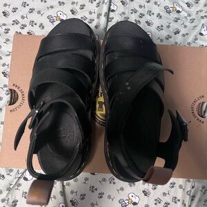 Dr. Martens Black Leather Strappy Sandals
